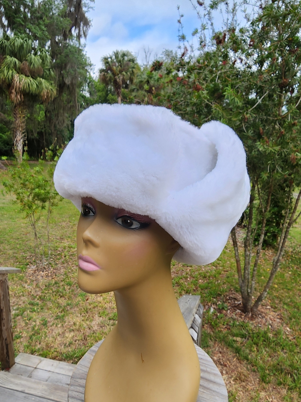 White Faux Fur Russian-Style Hat - Women Accessories